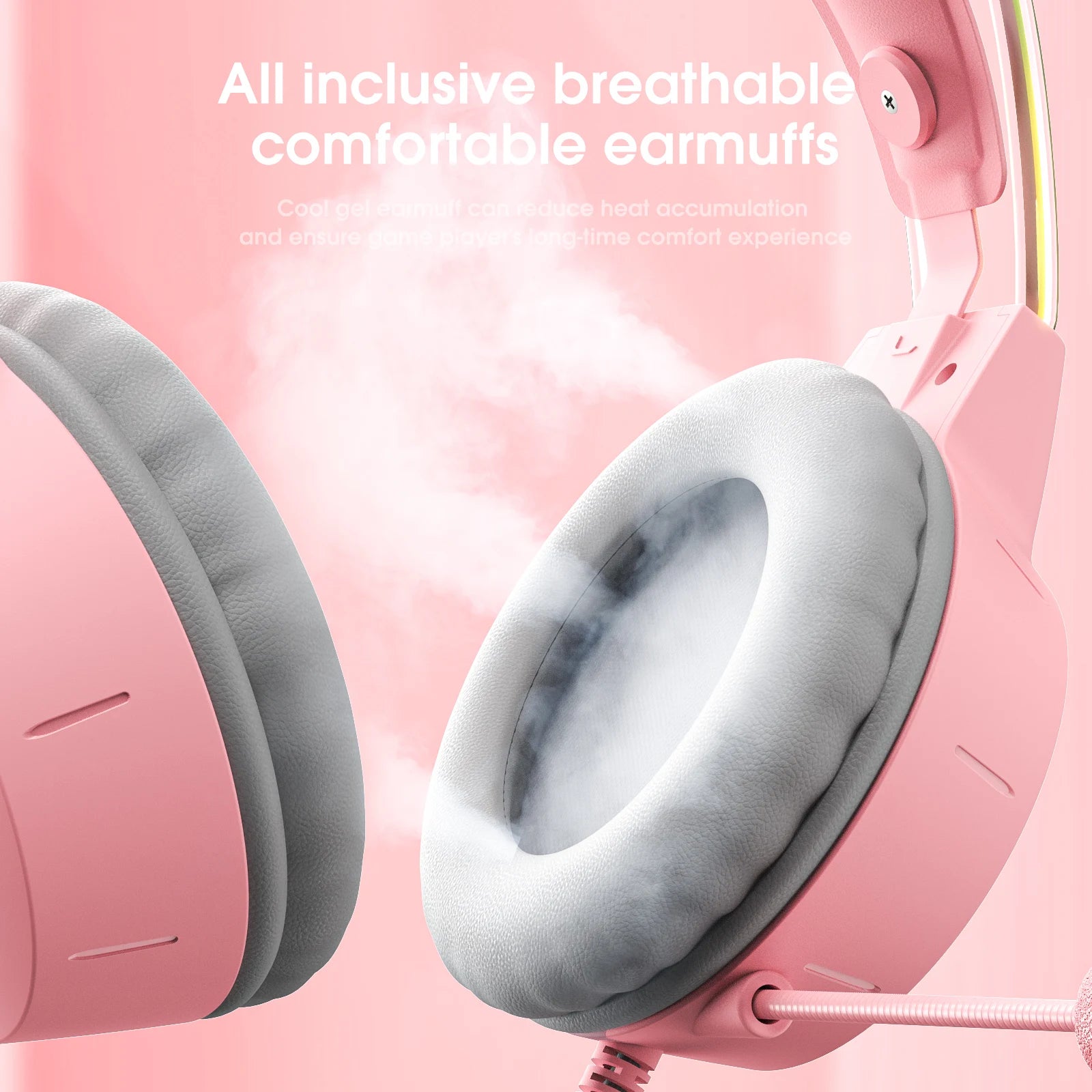 X15 Pro Wired Gaming Headset with RGB Head Beam, Flexible Microphone, and Button Control for PC Gamers