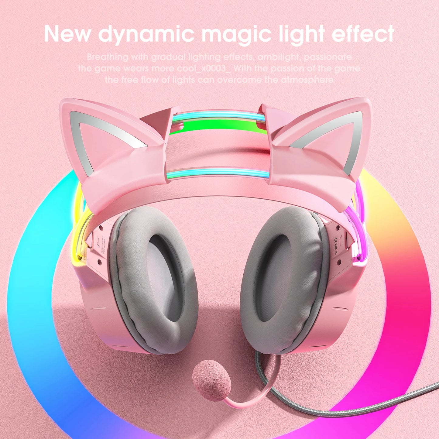 X15 Pro Wired Gaming Headset with RGB Head Beam, Flexible Microphone, and Button Control for PC Gamers