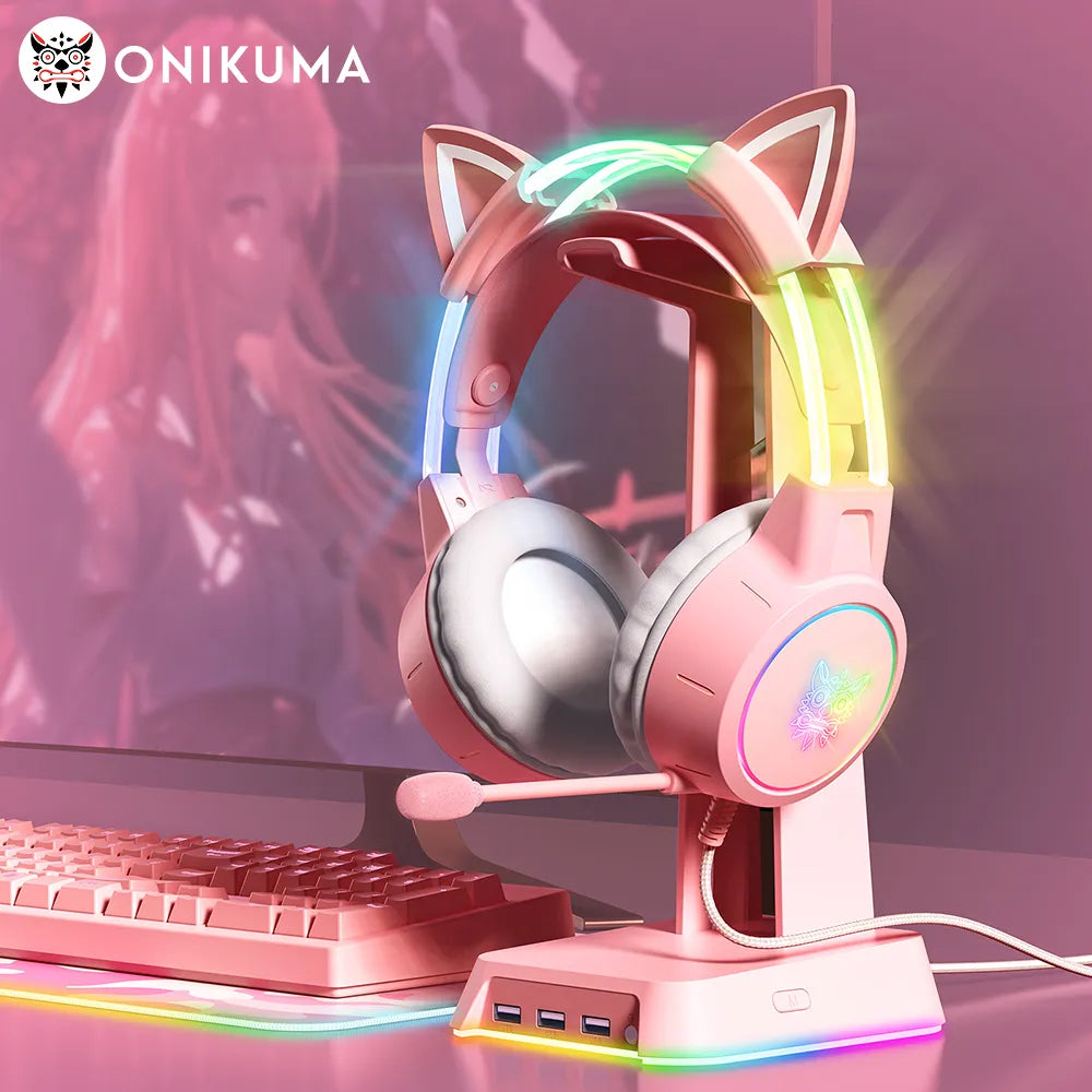 X15 Pro Wired Gaming Headset with RGB Head Beam, Flexible Microphone, and Button Control for PC Gamers