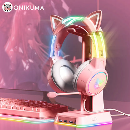 X15 Pro Wired Gaming Headset with RGB Head Beam, Flexible Microphone, and Button Control for PC Gamers